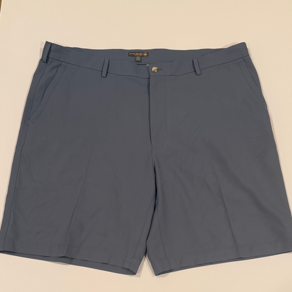 Peter Millar Slate Blue Flat Front Shorts 40W